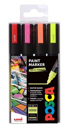 Posca PC-5M Medium Bullet Tip, set of 4 flo colours