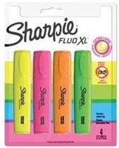 Card 4 Sharpie Asst Colour Fluo XL Highlighters