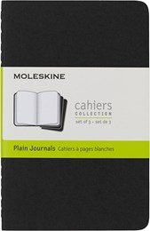 Moleskine Cahier Plain Pocket Journal Black 3 Pack