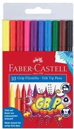 Faber Castell Grip Fibre Tip  Colour Markers Wallet Of 10