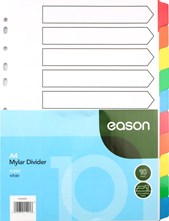 Eason 10-Part A4 Mylar Index white with coloured tabs