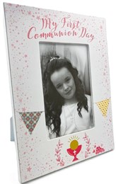 Communion Photo Frame Portrait Pink