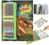 Dino World Colouring Book with Colouring Pencils