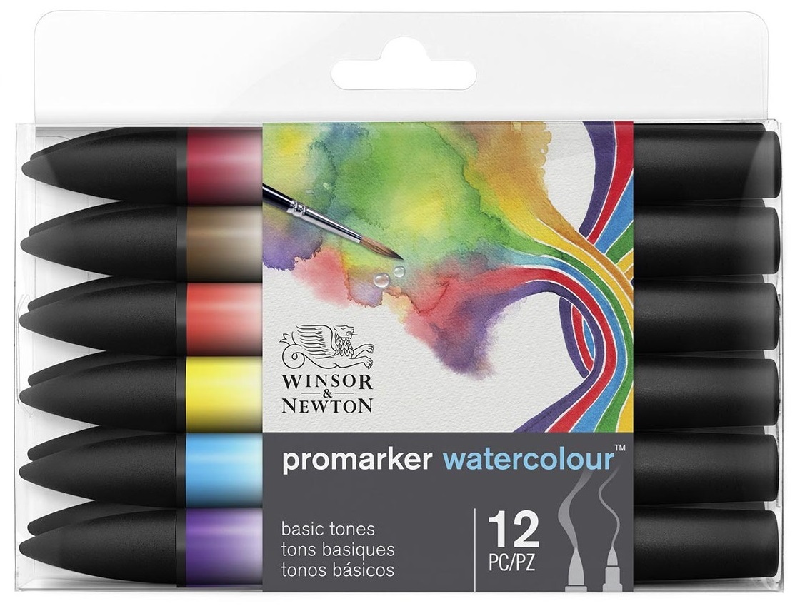Winsor Newton Promarker Watercolour 12 Set Basic Tones