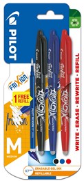 Pilot Frixion Rollerball Medium Assorted with Free Refill Triple Pack