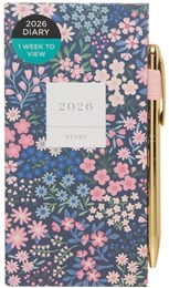 WHSmith 2026 A5 Day-To-Page Dizzy Blooms Dark Floral Diary
