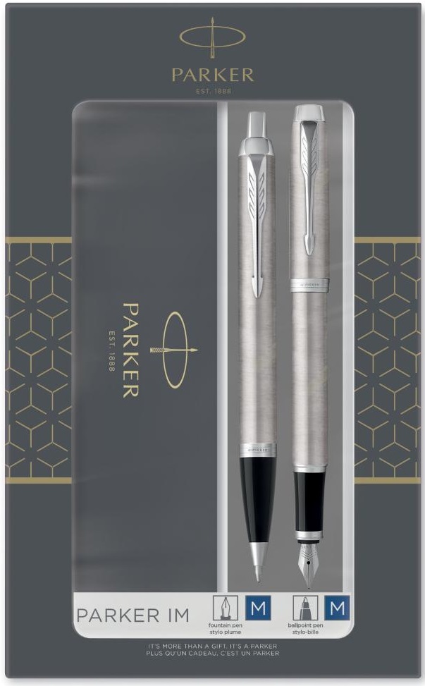 Parker IM Stainless Steel CT Fountain Pen and Ballpoint Pen