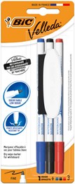 Bic Velleda Whiteboard Markers & 1 Eraser Assorted Pack of 3