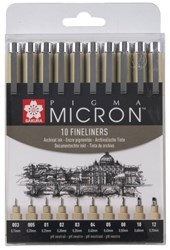 Sakura Pigma Micron Fineliner Set of 10 Black