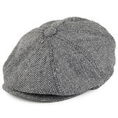 The Quiet Man Newsboy Cap Grey Herringbone Large