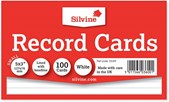 Record Cards 5X3 100 White
