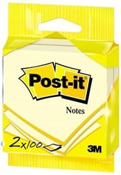 Post-it Canary Yellow Twin 2 x 100 sheets 76mm x 76mm Hanging