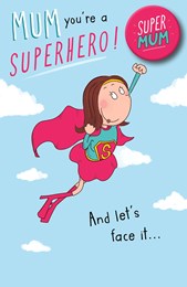 Mothers Day Card Mum 9x6 - Mum With a Badge