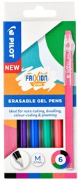 Pilot Frixion Ball Stick 6 Pack Assorted Colours
